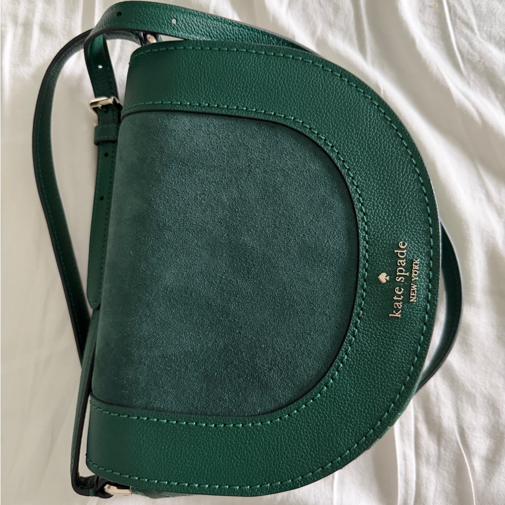 NWOT kate spade Green Leather & Suede Crossbody Bag